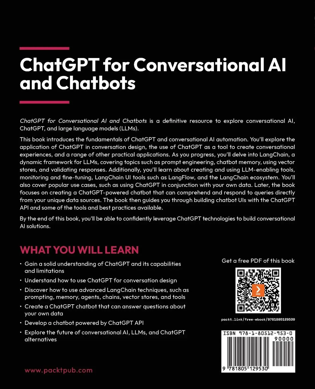 Rückseite: 9781805129530 | ChatGPT for Conversational AI and Chatbots | Adrian Thompson | Buch