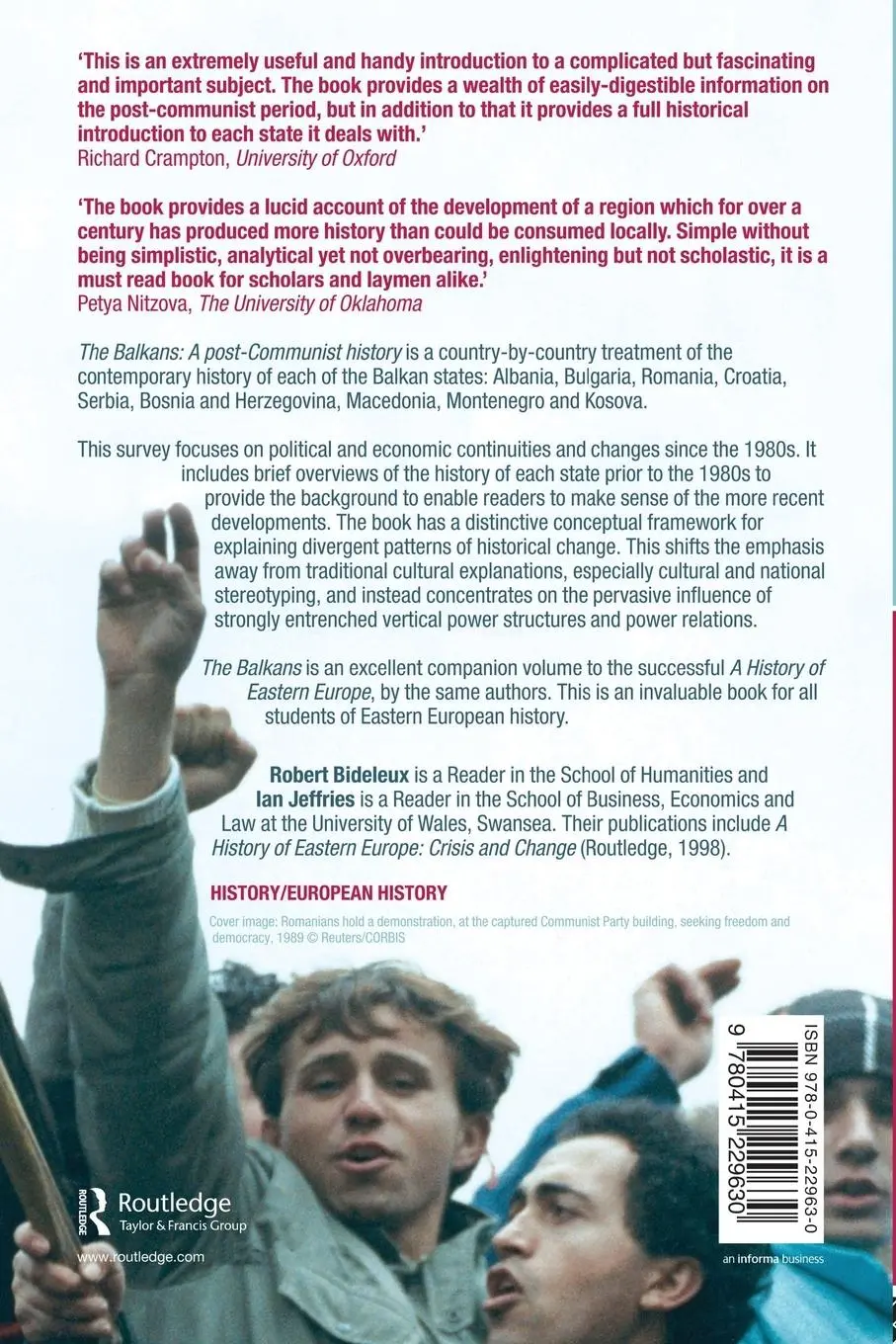 Rückseite: 9780415229630 | The Balkans | A Post-Communist History | Robert Bideleux (u. a.)