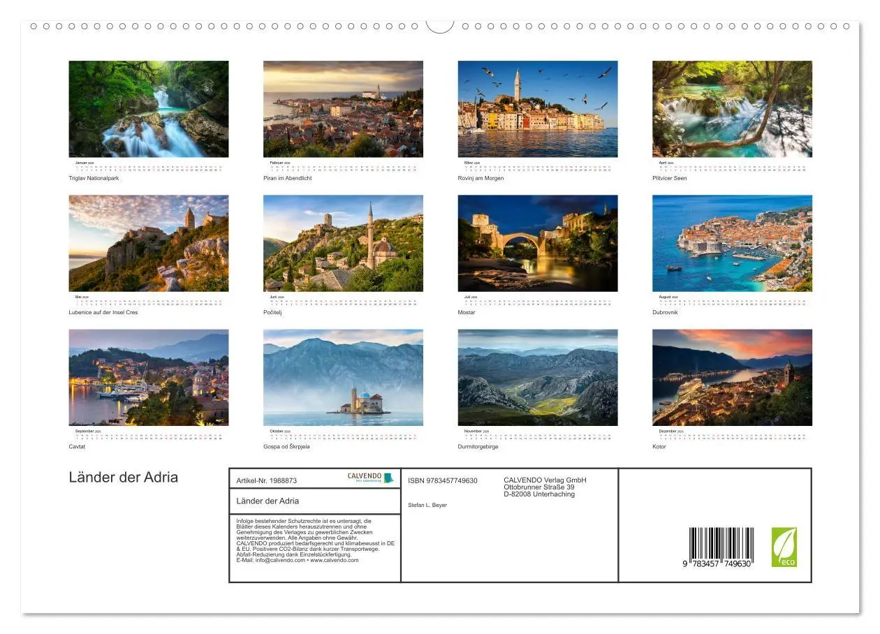 Bild: 9783457749630 | Länder der Adria (hochwertiger Premium Wandkalender 2026 DIN A2...