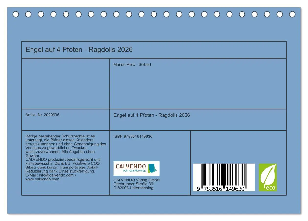 Bild: 9783516149630 | Engel auf 4 Pfoten - Ragdolls 2026 (Tischkalender 2026 DIN A5...