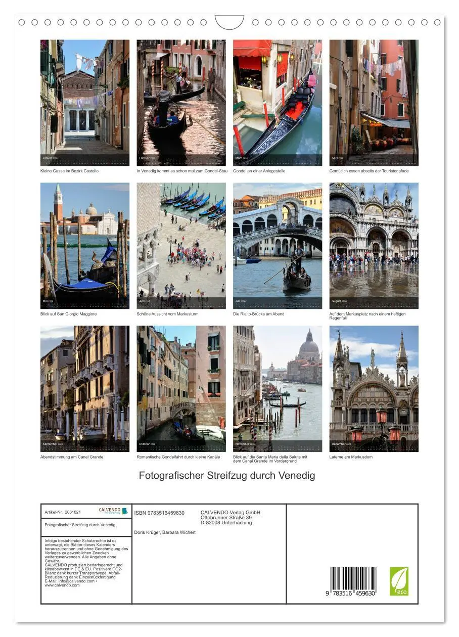 Bild: 9783516459630 | Fotografischer Streifzug durch Venedig (Wandkalender 2026 DIN A3...