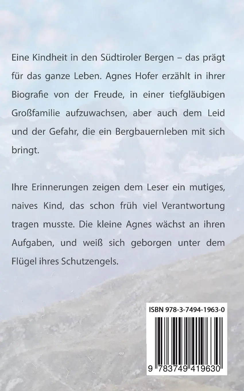 Rückseite: 9783749419630 | Meine schönste Zeit | Erinnerungen eines Bergbauernkindes | Hofer