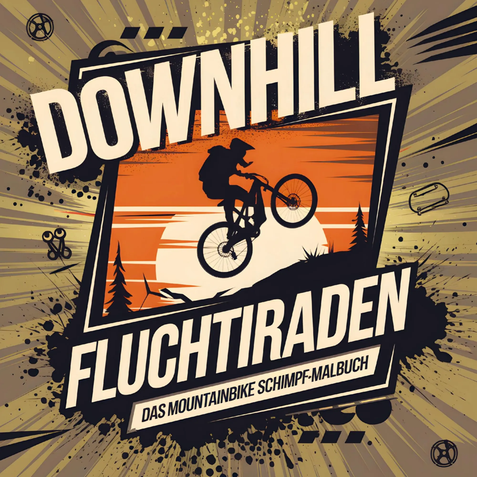 Cover: 9789403829630 | DOWNHILL FLUCHTIRADEN - Das Mountainbike Schimpf-Malbuch | Tobias
