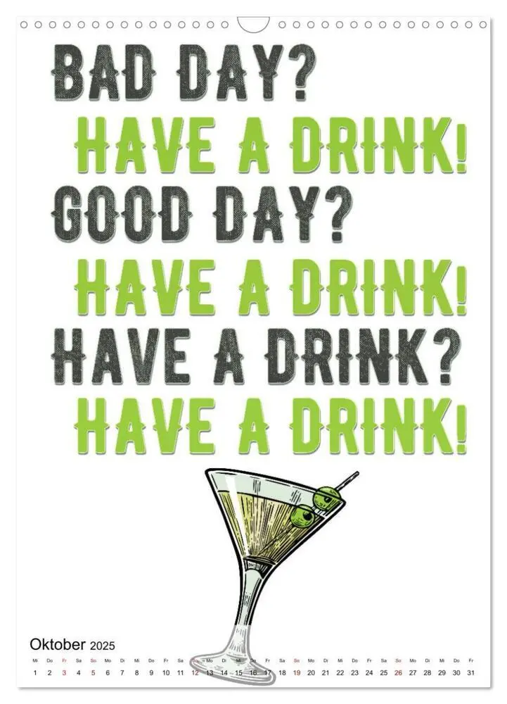 Bild: 9783435959730 | Alkohol - Lustige Trinksprüche und Grafiken (Wandkalender 2025 DIN...