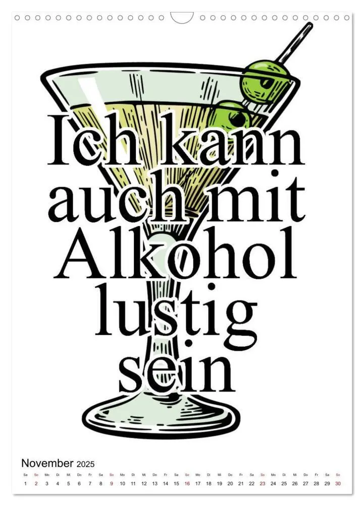 Bild: 9783435959730 | Alkohol - Lustige Trinksprüche und Grafiken (Wandkalender 2025 DIN...
