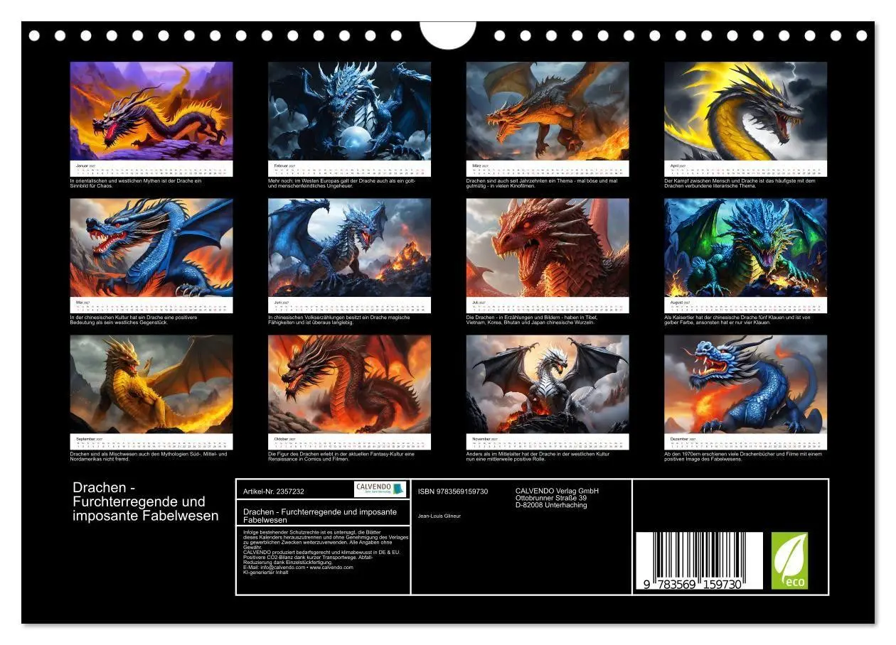 Bild: 9783569159730 | Drachen - Furchterregende und imposante Fabelwesen (Wandkalender...