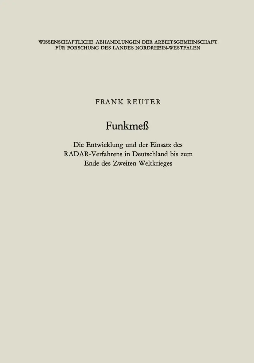 Cover: 9783663199830 | Funkmeß | Frank Reuter | Taschenbuch | 288 S. | Deutsch