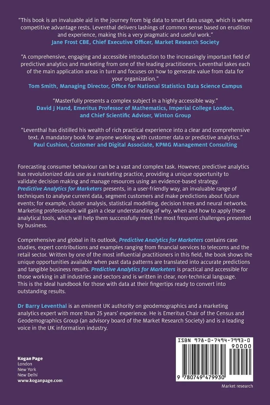 Rückseite: 9780749479930 | Predictive Analytics for Marketers | Barry Leventhal | Taschenbuch