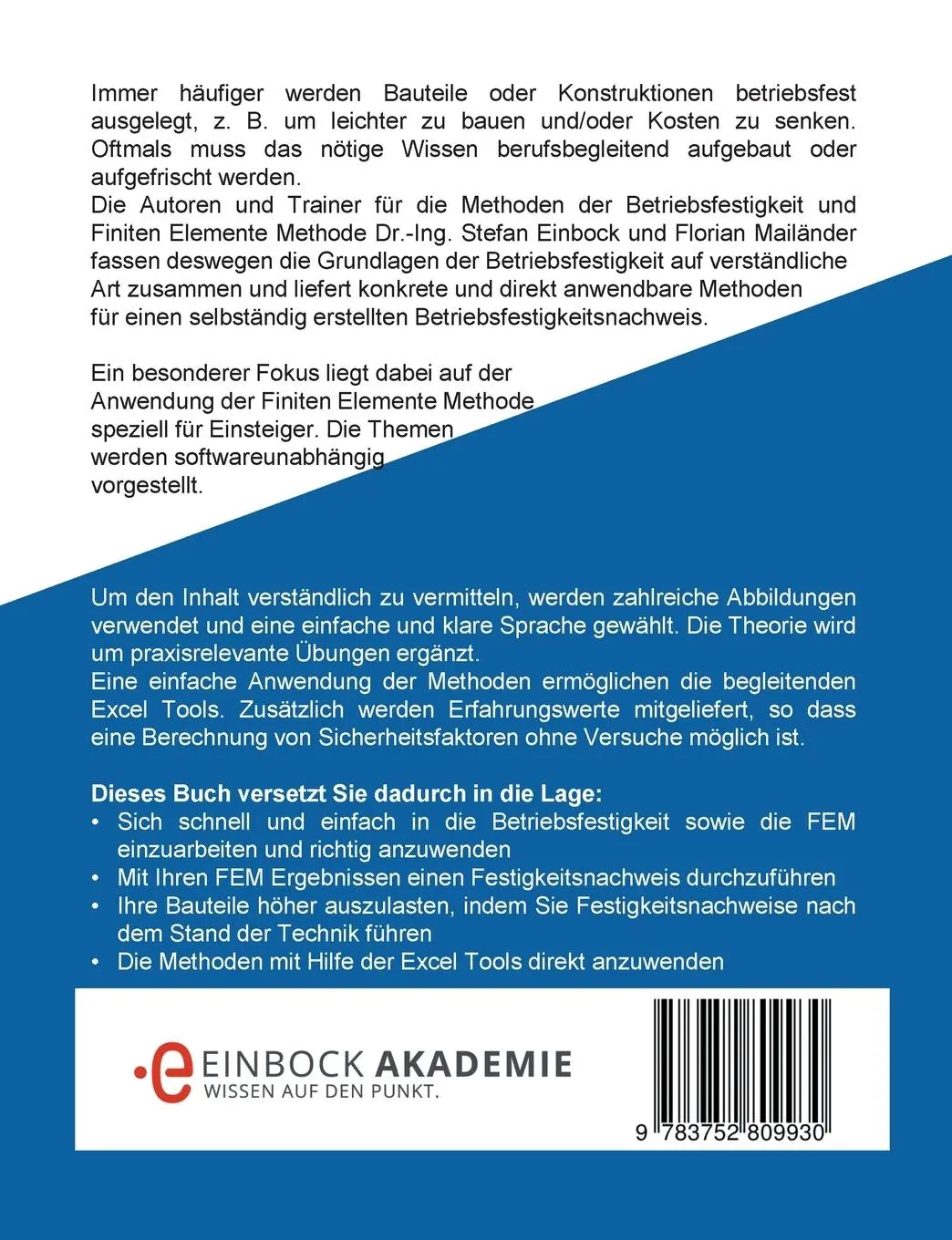 Rückseite: 9783752809930 | Betriebsfestigkeit mit FEM | schnell verstehen &amp; anwenden | Buch