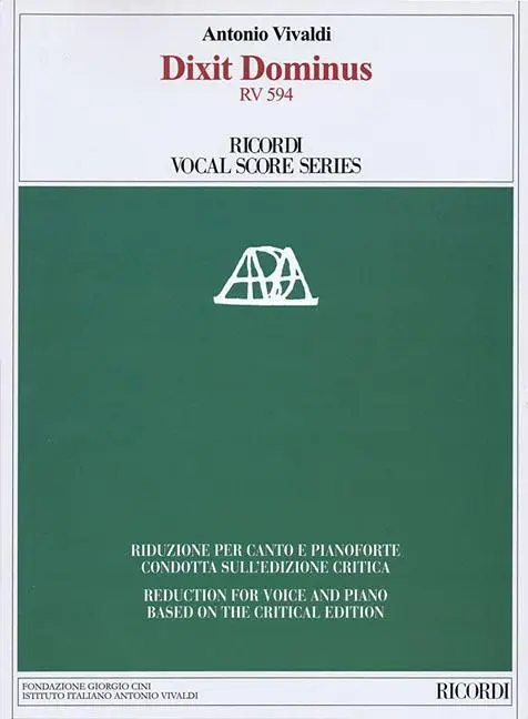 Cover: 9788875929930 | Dixit Dominus RV 594 | Ricordi Vocal Score Series | Paul Everett