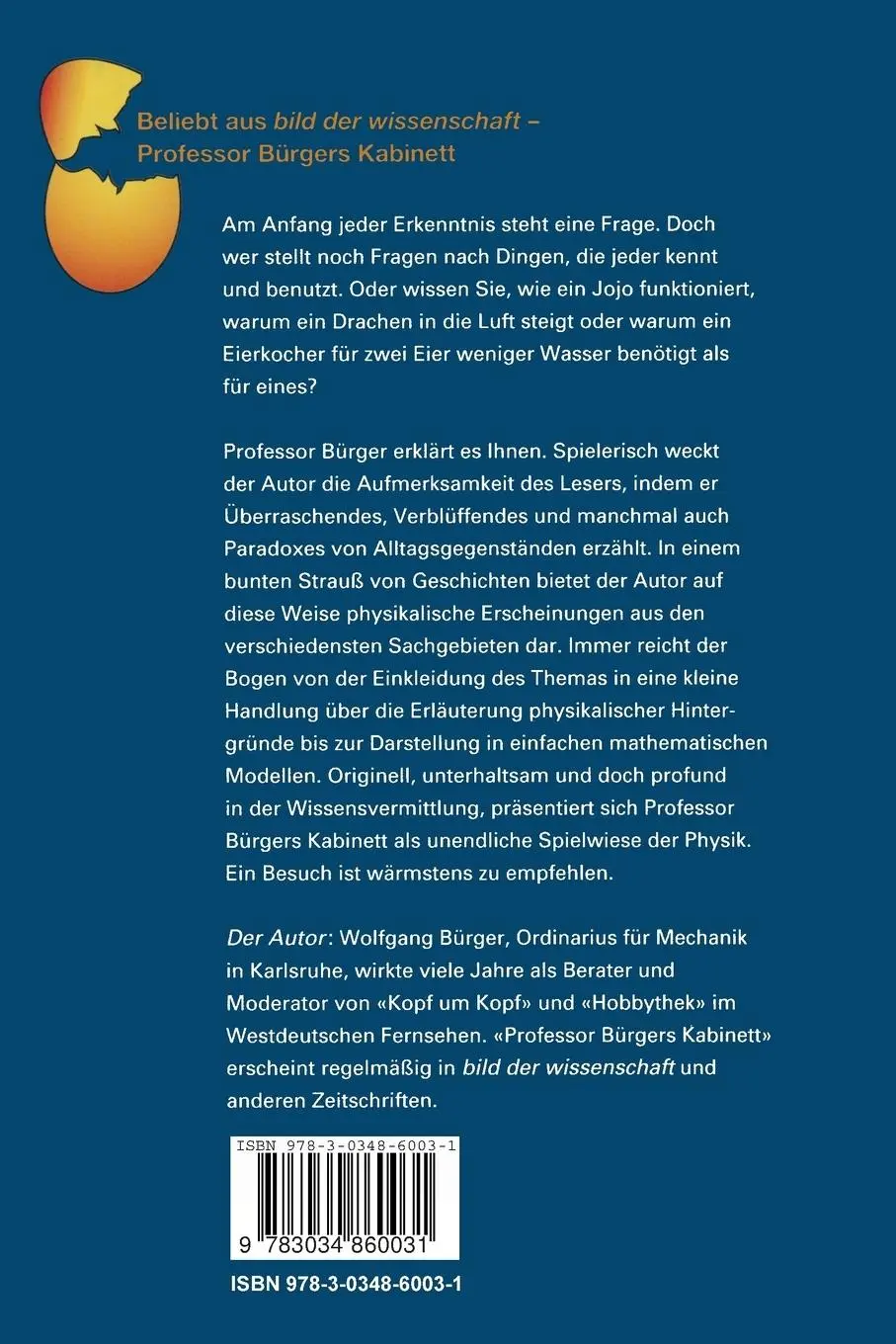 Rückseite: 9783034860031 | Der paradoxe Eierkocher | Wolfgang Bürger | Taschenbuch | 222 S.