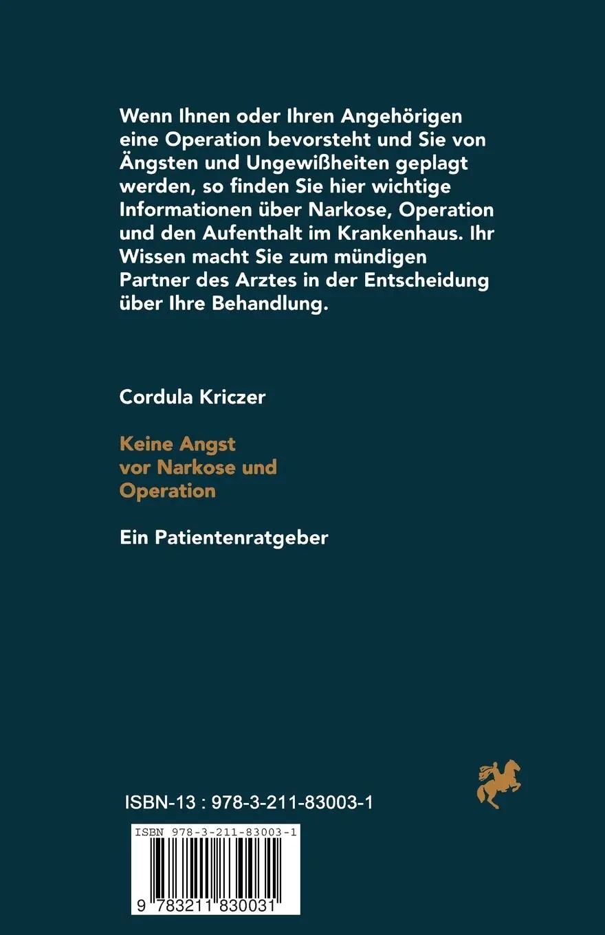 Rückseite: 9783211830031 | Keine Angst vor Narkose und Operation | Ein Patientenratgeber | Buch