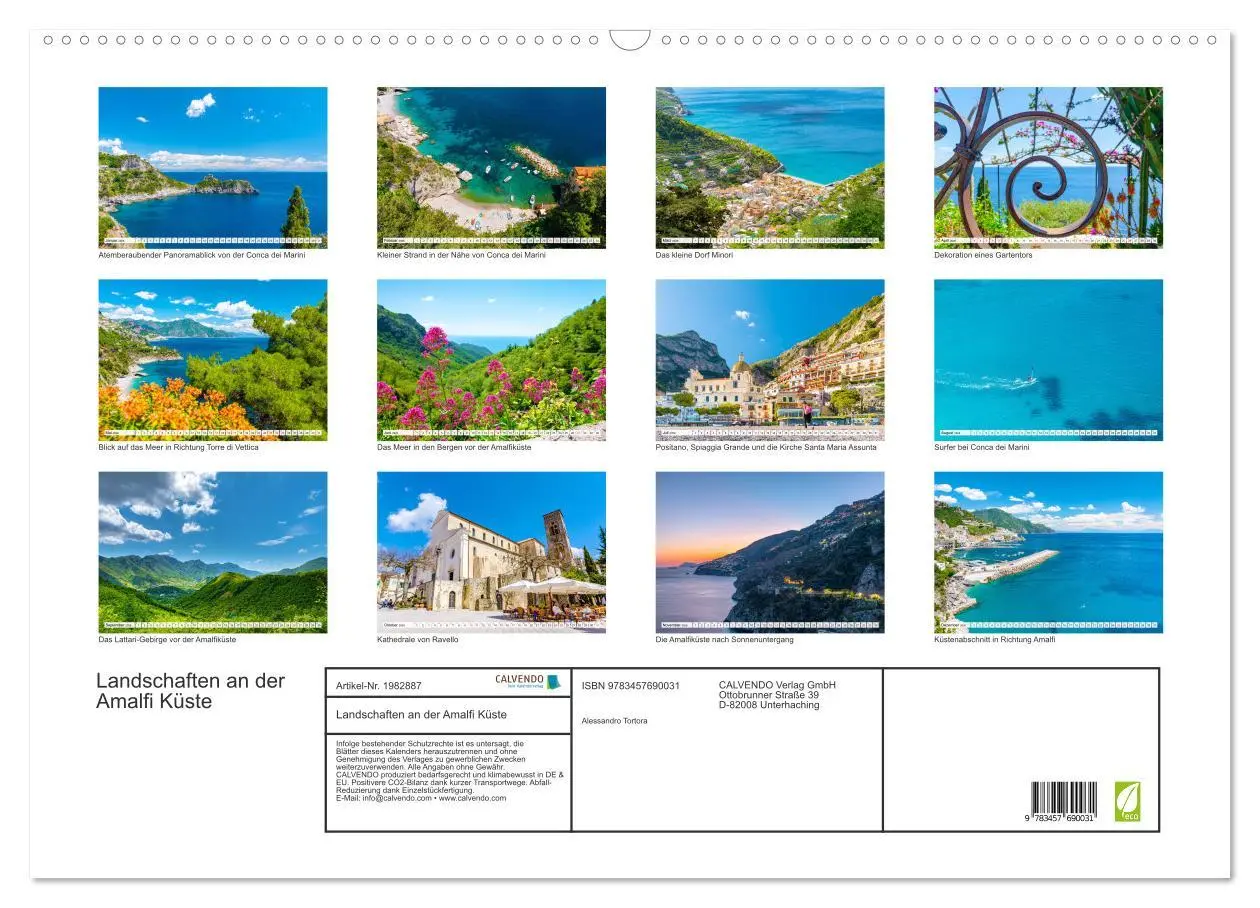 Bild: 9783457690031 | Landschaften an der Amalfi Küste (Wandkalender 2026 DIN A2 quer),...