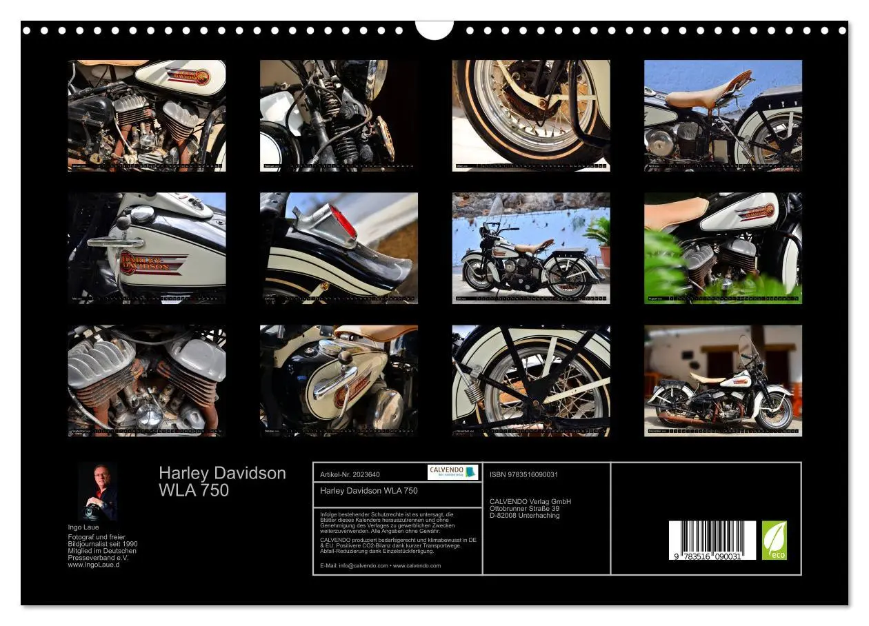 Bild: 9783516090031 | Harley Davidson WLA 750 (Wandkalender 2026 DIN A3 quer), CALVENDO...