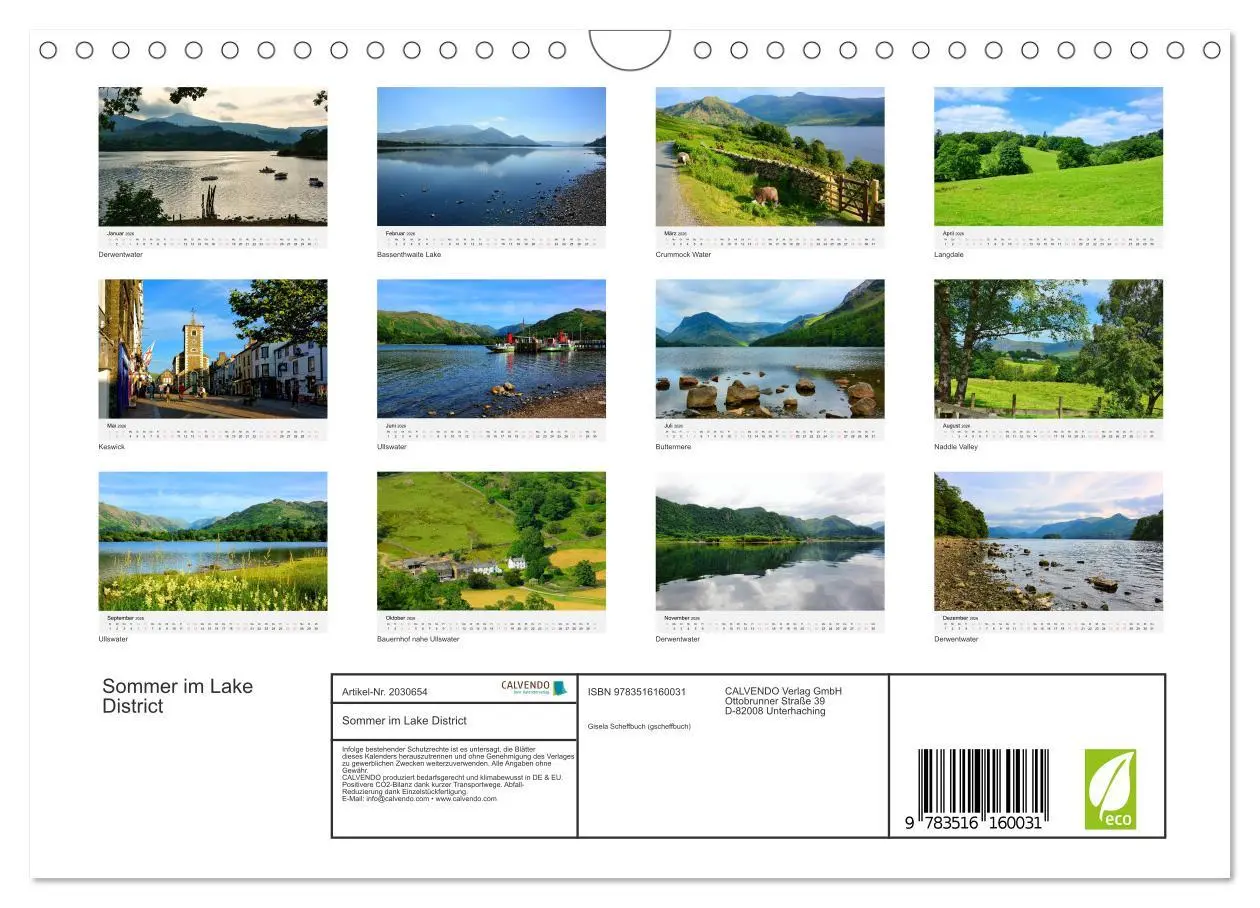 Bild: 9783516160031 | Sommer im Lake District (Wandkalender 2026 DIN A4 quer), CALVENDO...