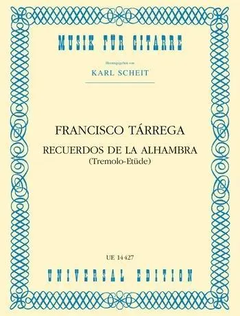 Cover: 9783702420031 | Recuerdos de la Alhambra | Tremolo-Etüde. für Gitarre. | Karl Scheit