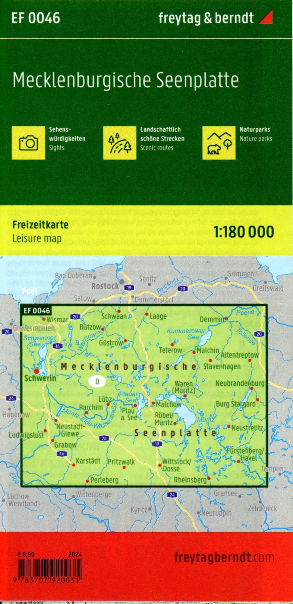 Bild: 9783707920031 | freytag &amp; berndt Freizeitkarte Mecklenburgische Seenplatte 1:1,8 Mio.