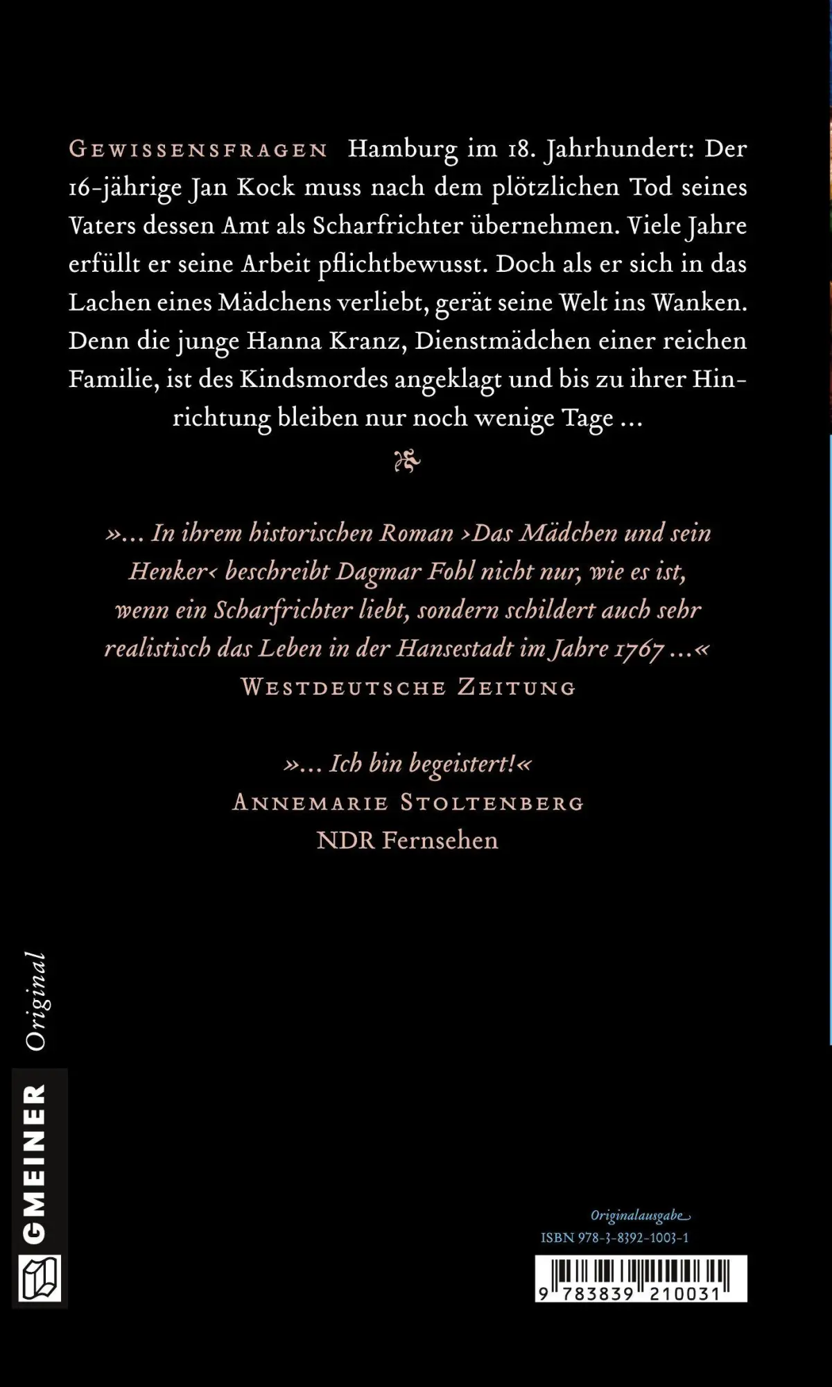 Rückseite: 9783839210031 | Das Mädchen und sein Henker | Dagmar Fohl | Taschenbuch | 278 S.