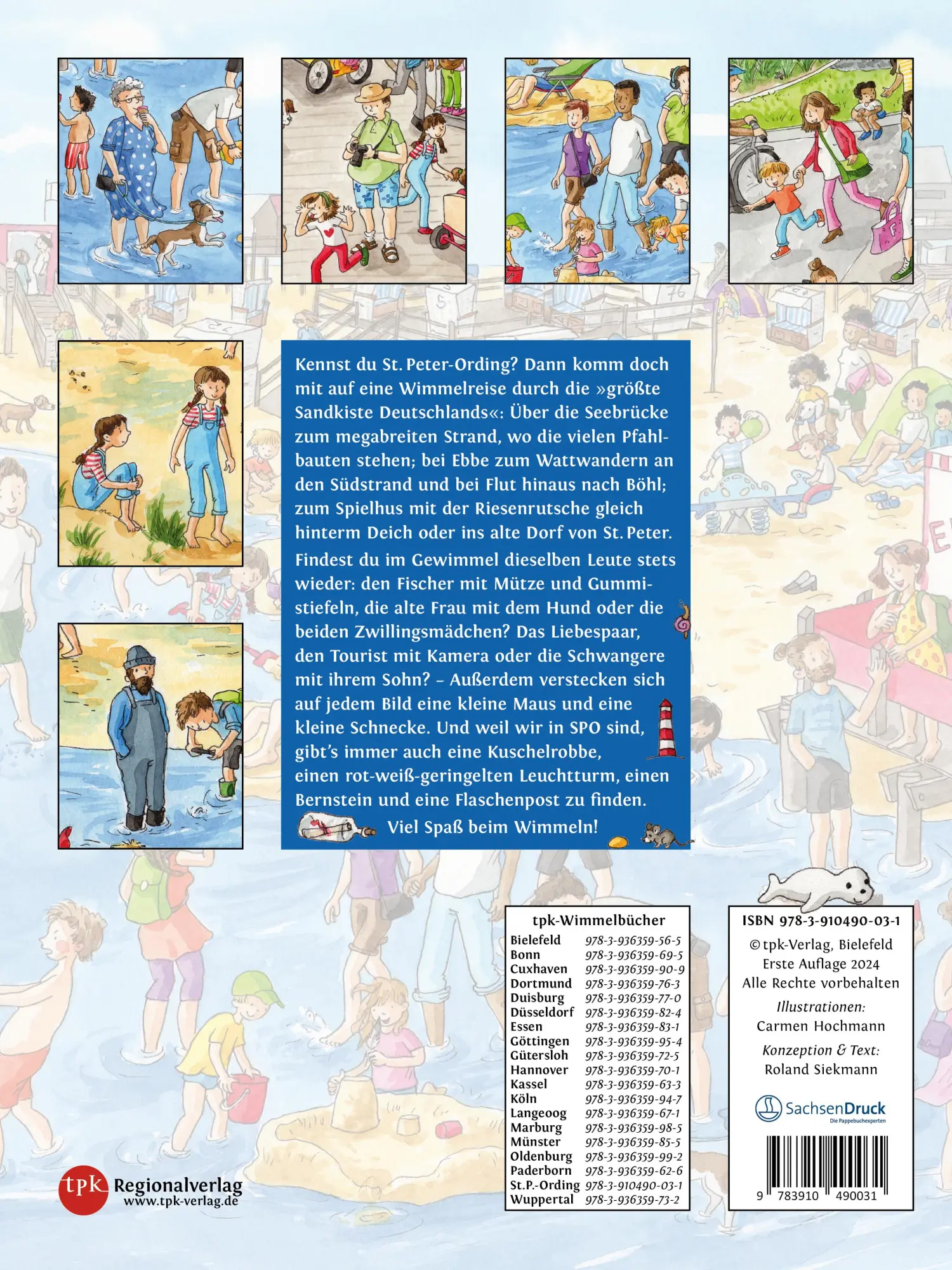 Rückseite: 9783910490031 | Das große ST. PETER-ORDING-Wimmelbuch | Carmen Hochmann | Buch | 16 S.
