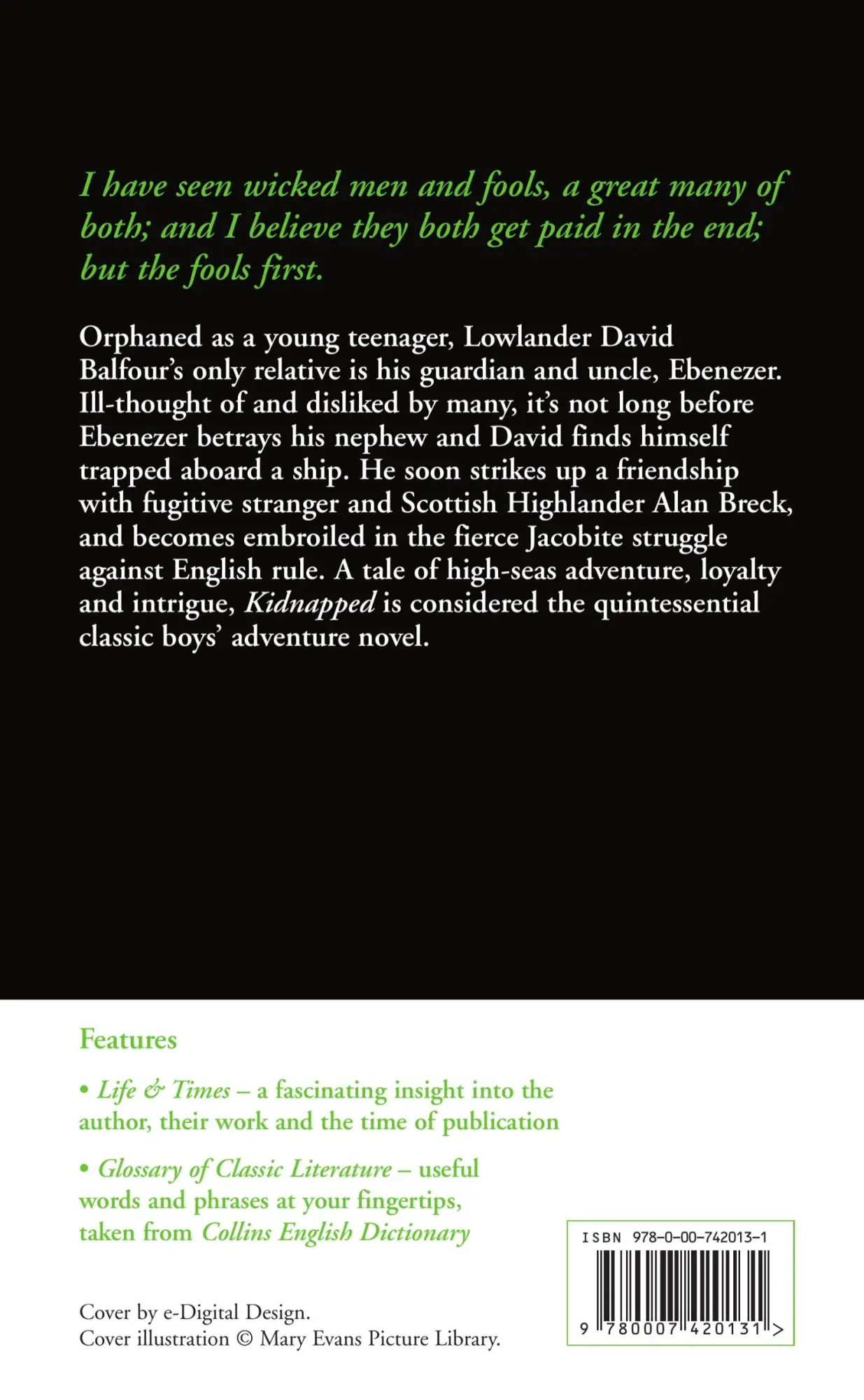 Rückseite: 9780007420131 | Kidnapped | Robert Louis Stevenson | Taschenbuch | 272 S. | Englisch