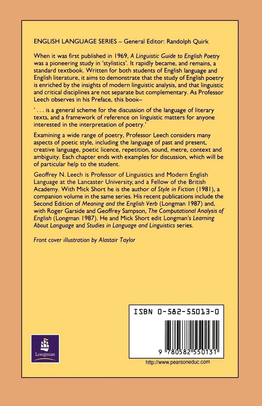 Rückseite: 9780582550131 | A Linguistic Guide to English Poetry | Geoffrey N. Leech | Taschenbuch