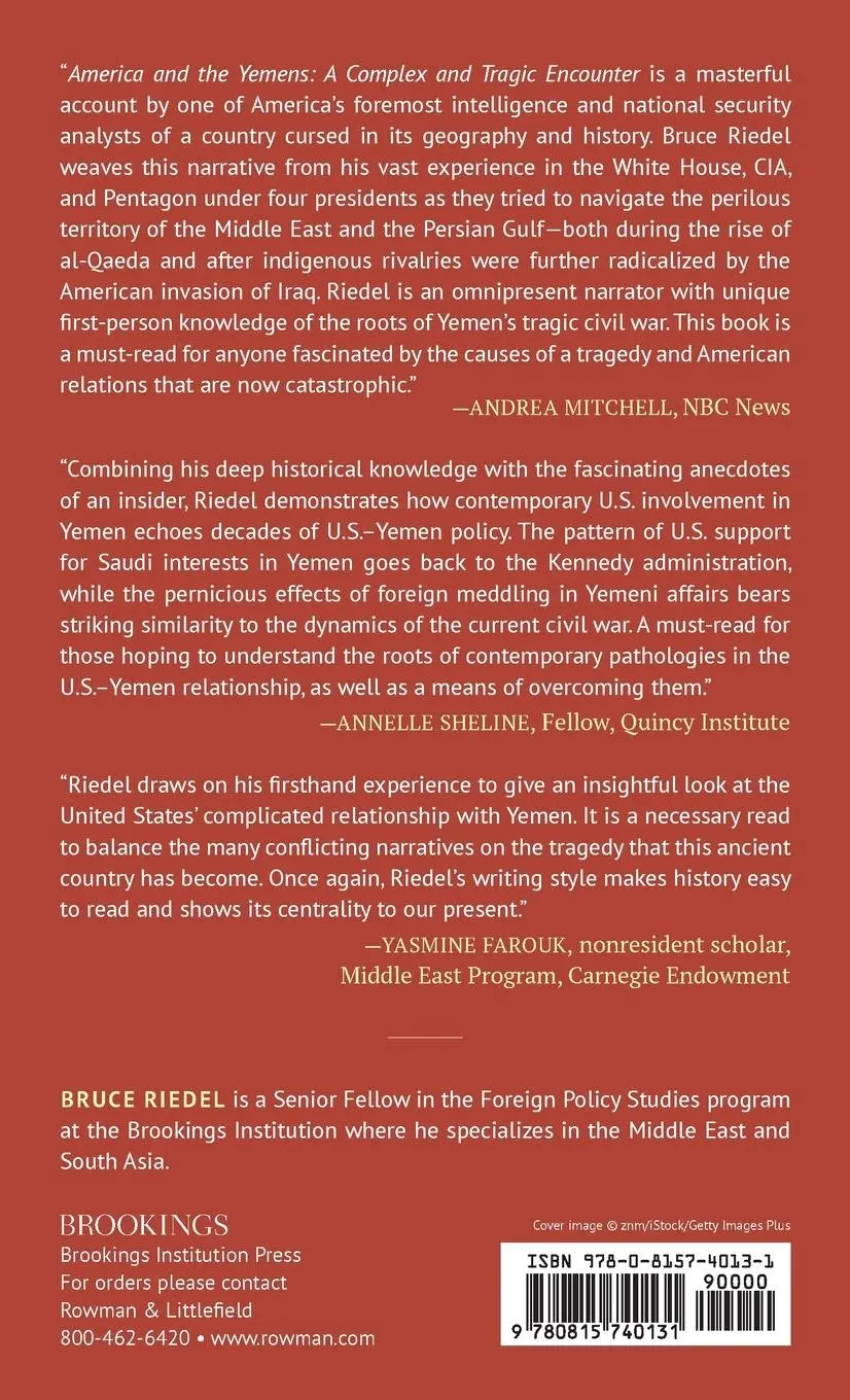 Rückseite: 9780815740131 | America and the Yemens | A Complex and Tragic Encounter | Bruce Riedel