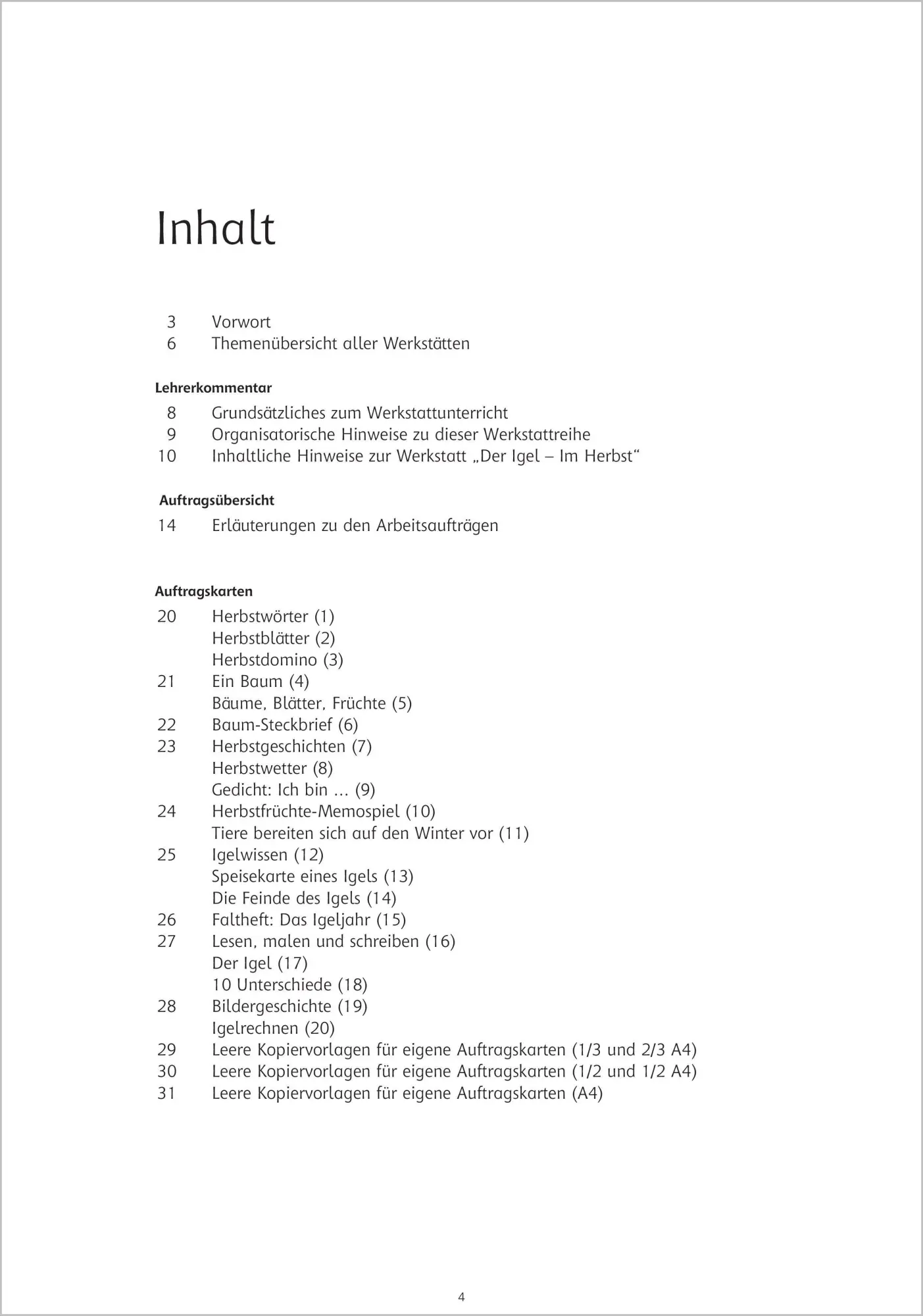 Bild: 9783867230131 | Im Herbst - Der Igel - Werkstatt | Bernd Jockweg | Taschenbuch | 68 S.