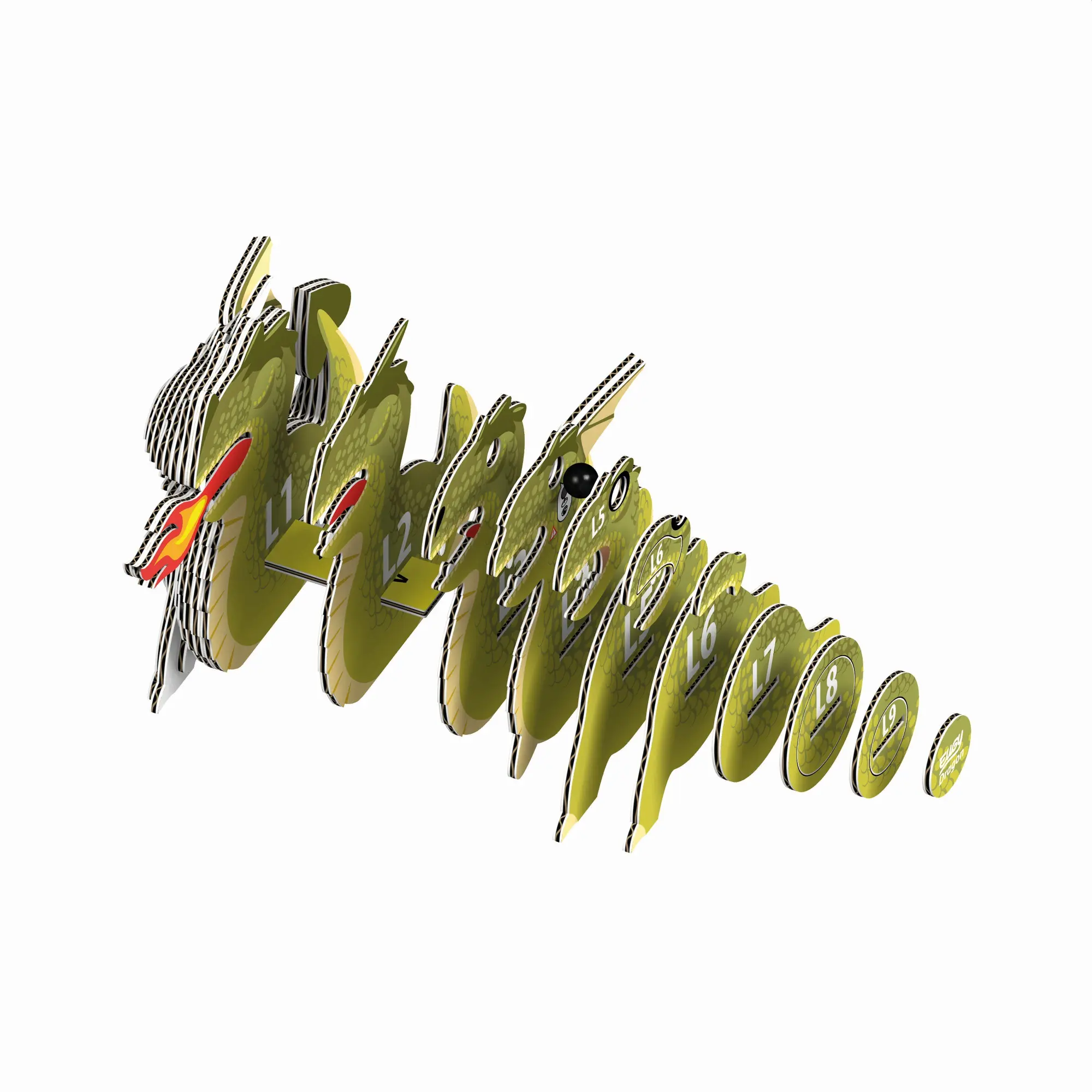 Bild: 9421035150231 | EUGY - 3D Bastelset Drache | Eugy | Kit (Bastelset) | 650024 | Deutsch