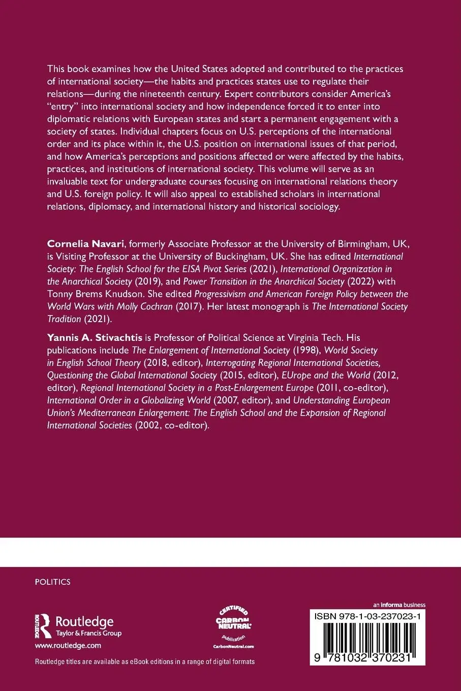 Rückseite: 9781032370231 | Nineteenth Century America in the Society of States | Reluctant Power