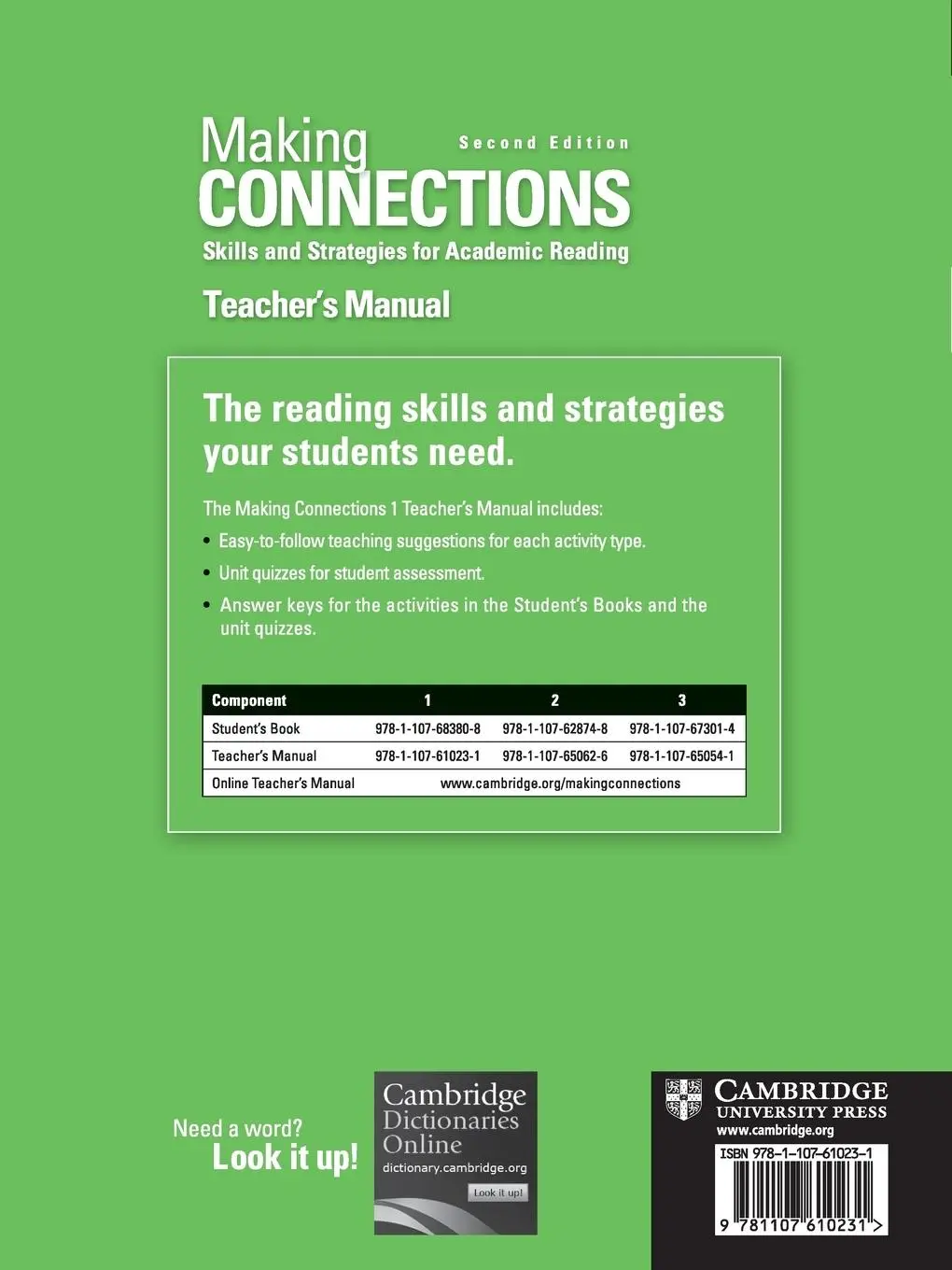 Rückseite: 9781107610231 | Making Connections Level 1 | Jessica Williams | Taschenbuch | Englisch