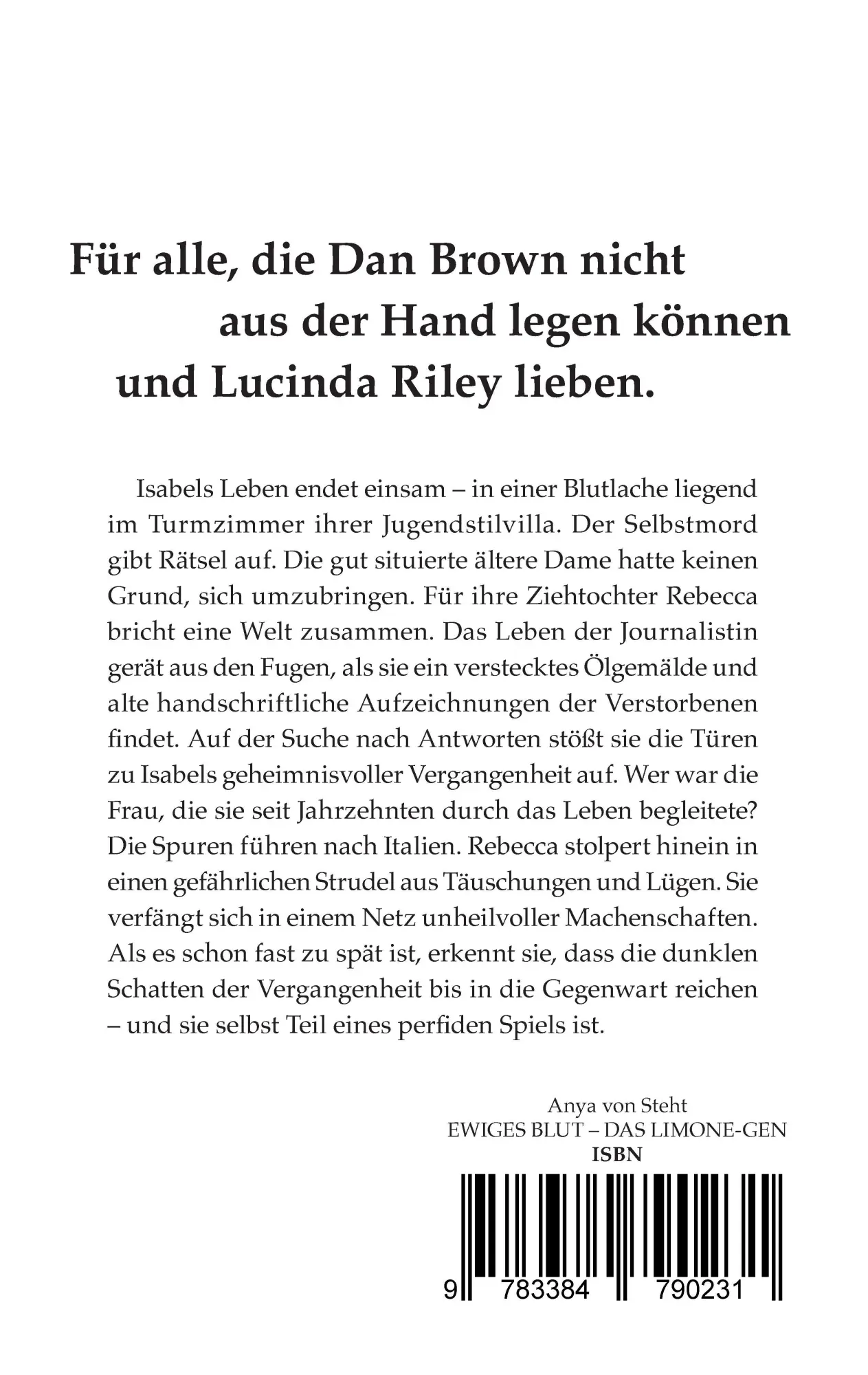 Autor: 9783384790231 | EWIGES BLUT - Der Codex der Unsterblichen | Das Limone-Gen | Steht