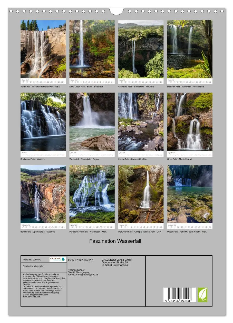 Bild: 9783516450231 | Faszination Wasserfall (Wandkalender 2026 DIN A3 hoch), CALVENDO...