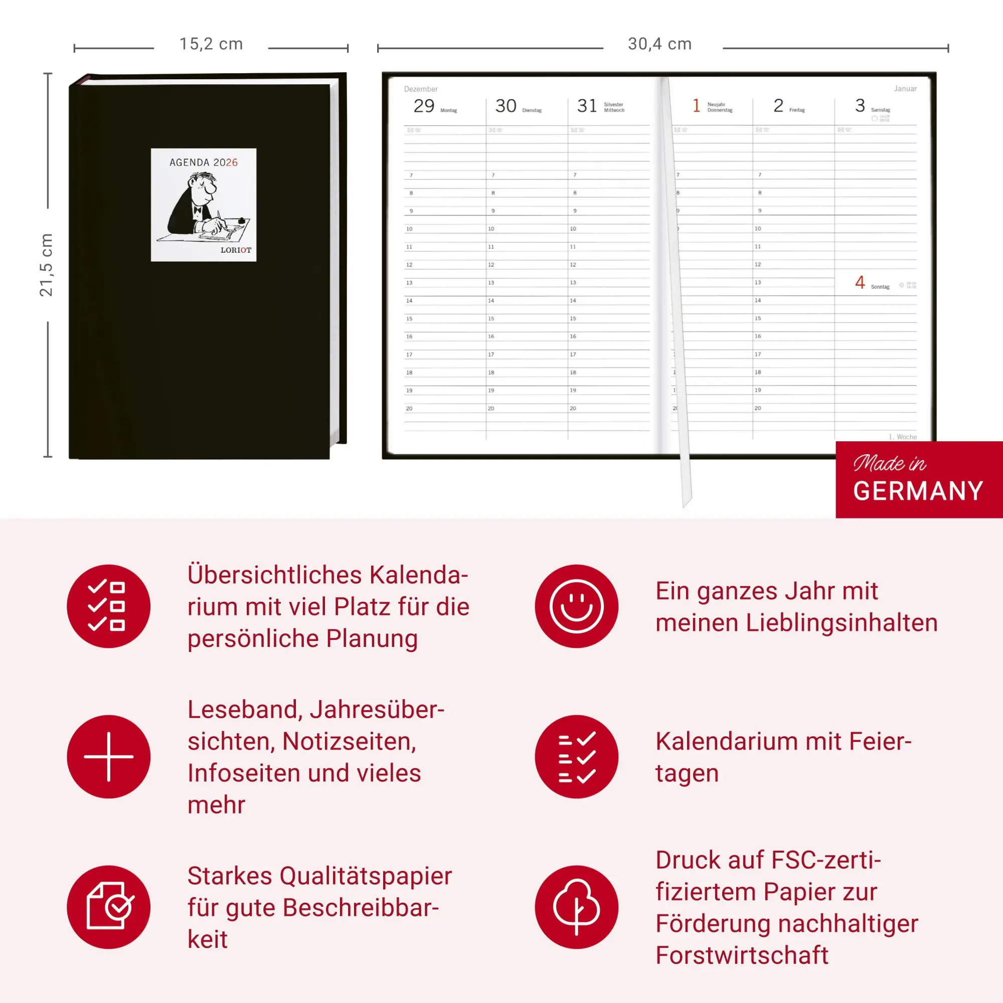 Bild: 9783756410231 | Loriot Agenda A5 2026 | Loriot | Buch | Kalenderbücher Heye | 176 S.