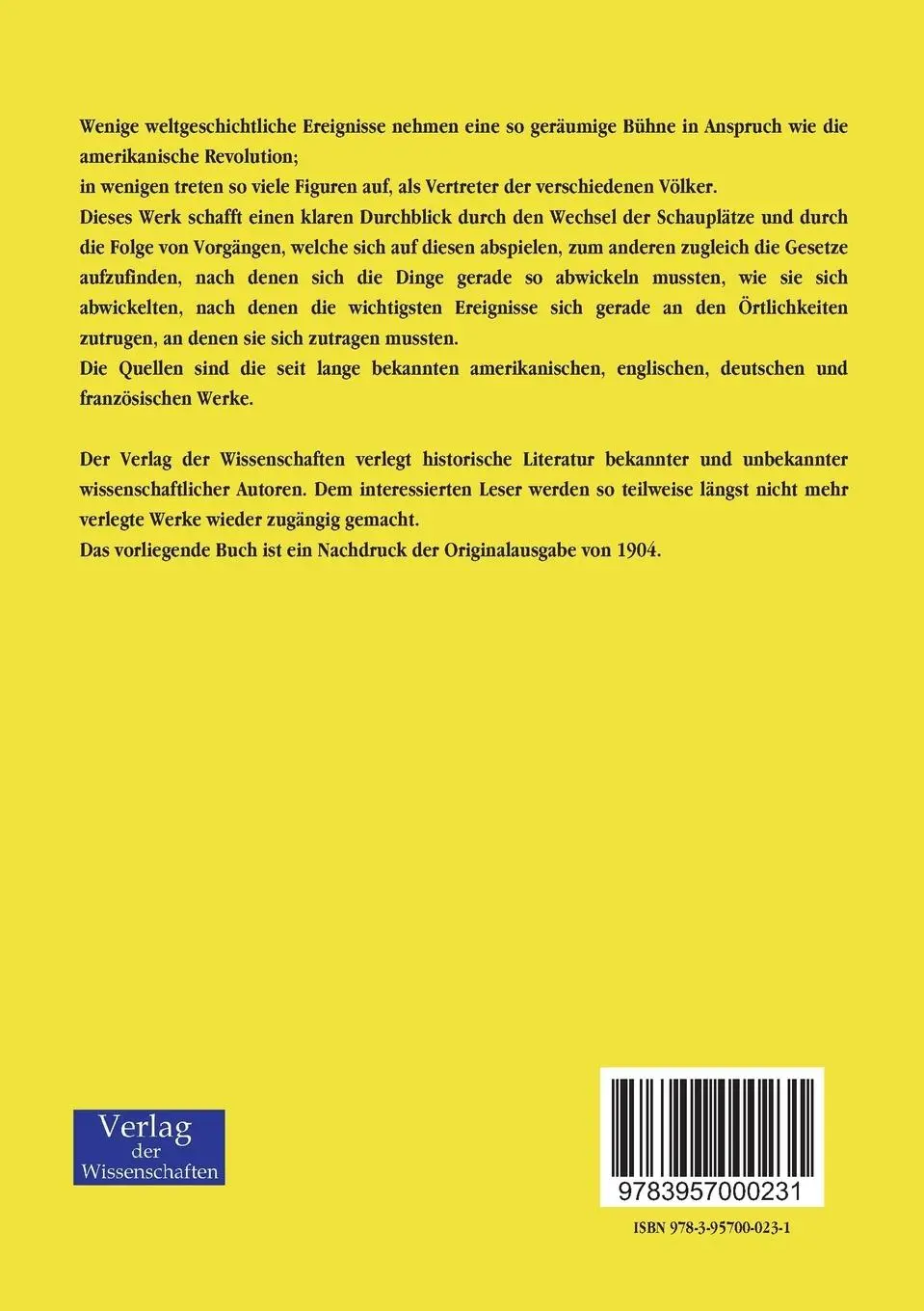 Rückseite: 9783957000231 | Die Amerikanische Revolution | Albert Pfister | Taschenbuch | 416 S.