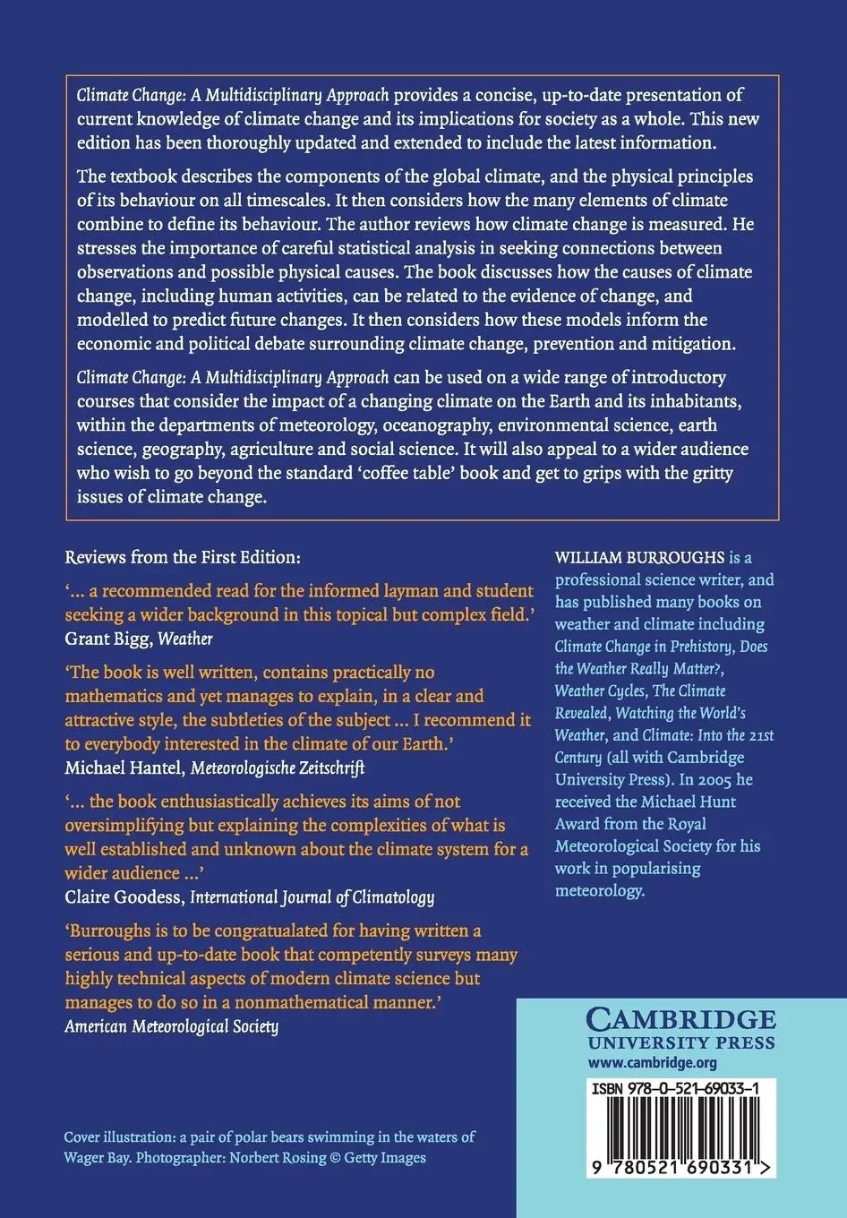 Rückseite: 9780521690331 | Climate Change | William James Burroughs | Taschenbuch | Englisch