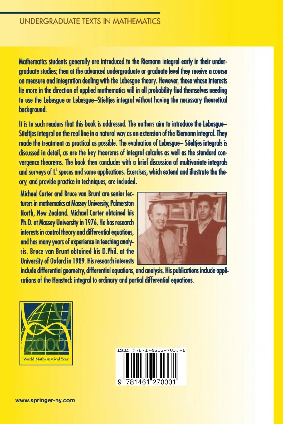 Rückseite: 9781461270331 | The Lebesgue-Stieltjes Integral | A Practical Introduction | Buch | ix