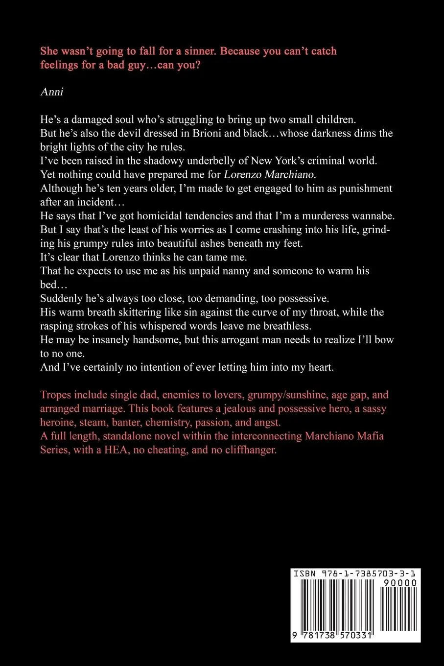 Rückseite: 9781738570331 | Mafia And Angel | Isa Oliver | Taschenbuch | Englisch | 2024