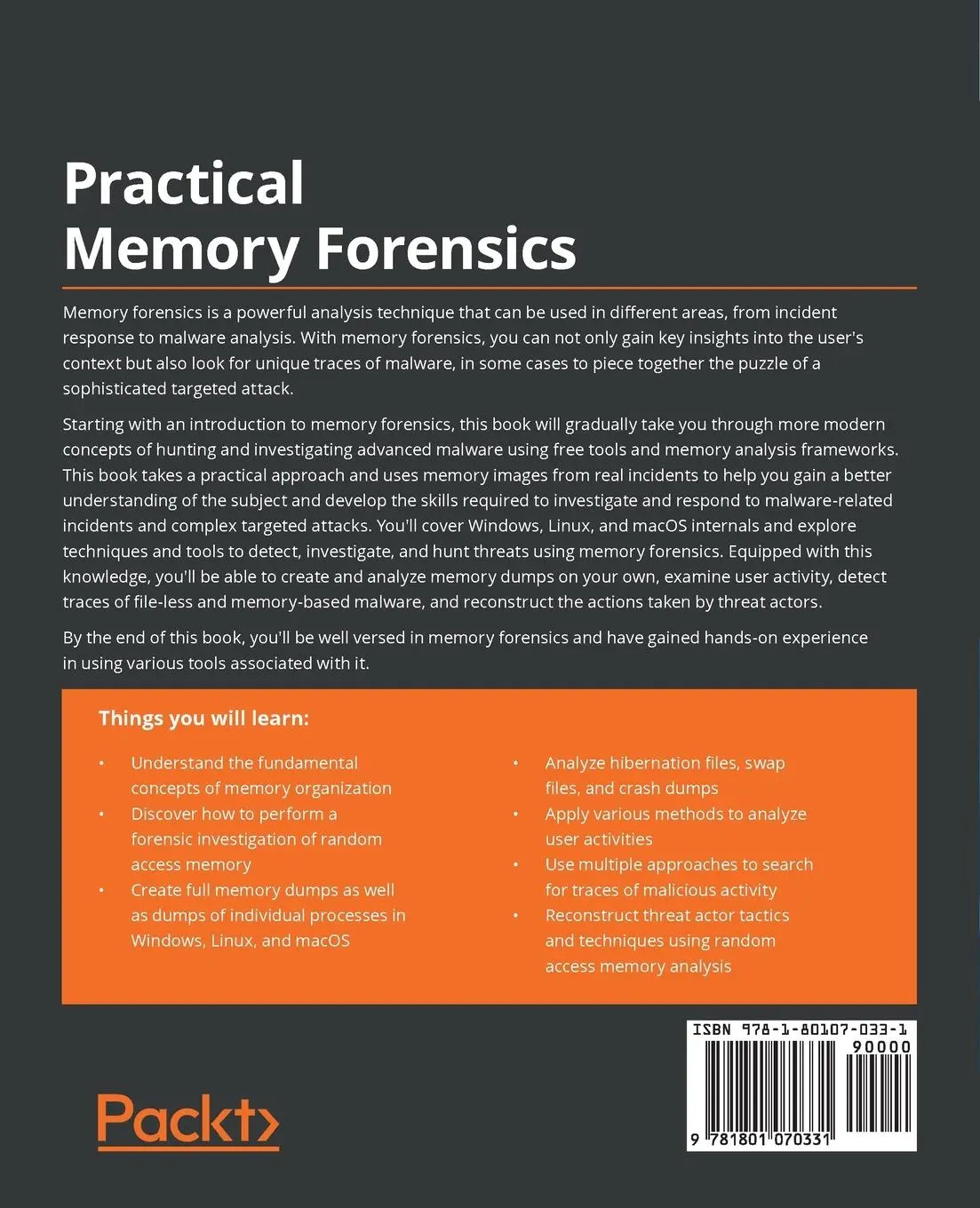 Rückseite: 9781801070331 | Practical Memory Forensics | Svetlana Ostrovskaya (u. a.) | Buch