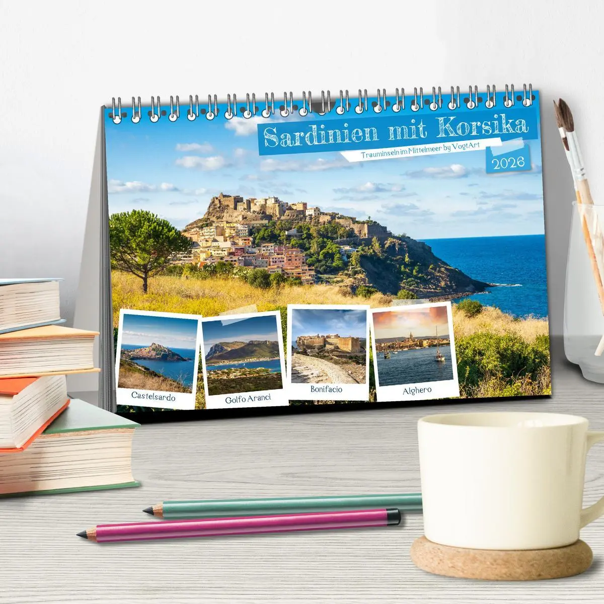 Bild: 9783457590331 | Sardinien mit Korsika (Tischkalender 2026 DIN A5 quer), CALVENDO...