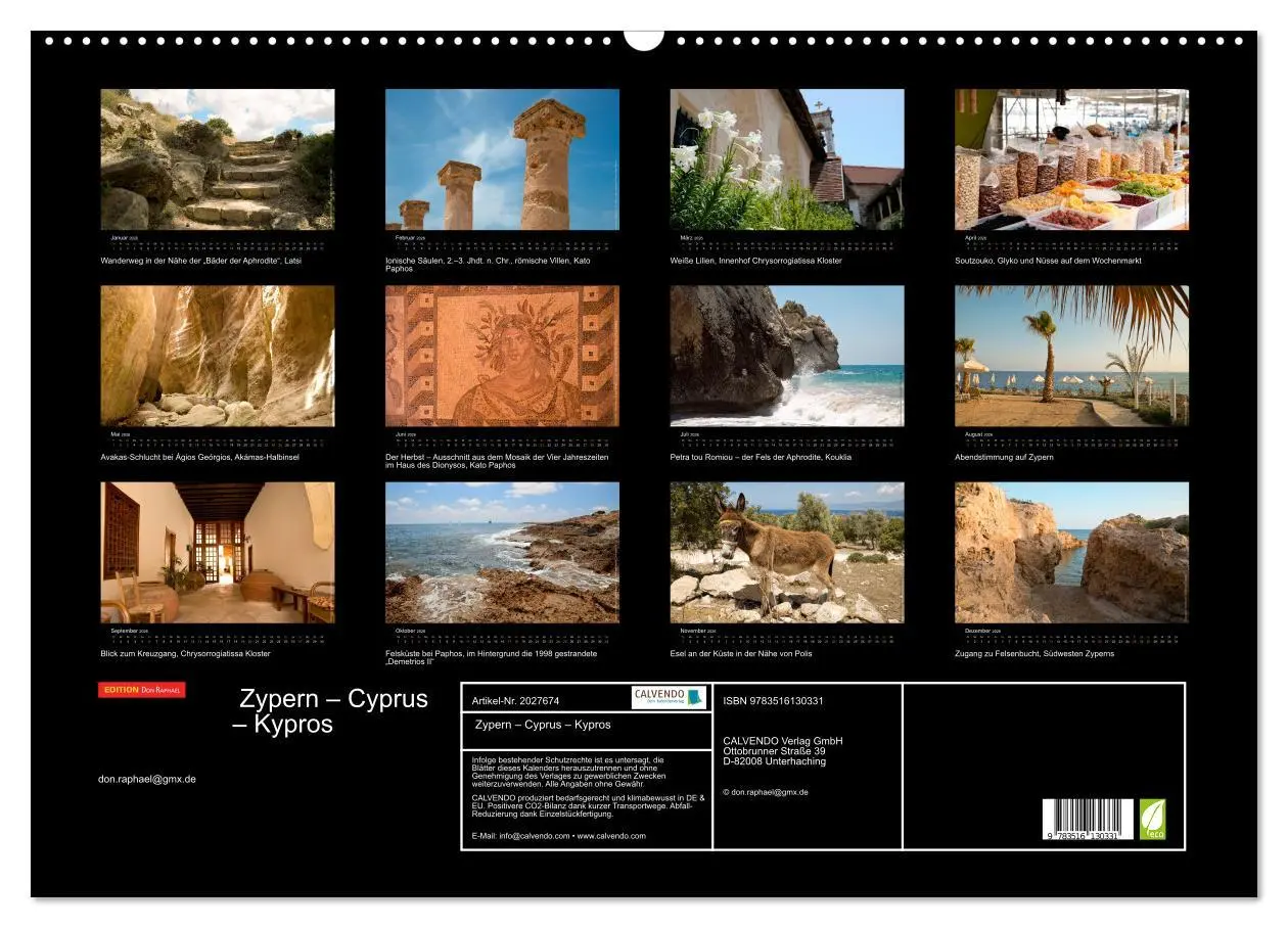 Bild: 9783516130331 | Zypern - Cyprus - Kypros (Wandkalender 2026 DIN A2 quer), CALVENDO...