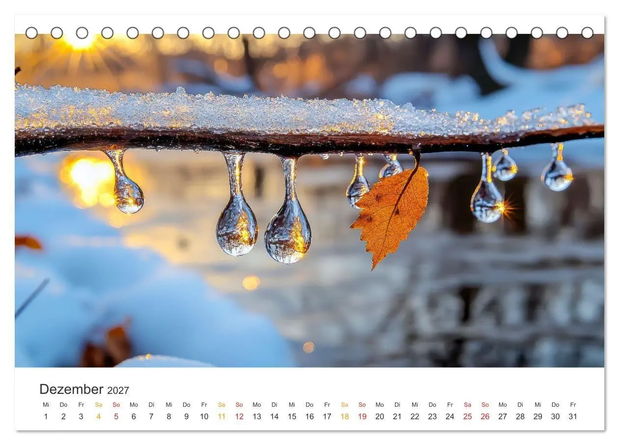 Bild: 9783516990331 | Zauber der Tropfen (Tischkalender 2027 DIN A5 quer), CALVENDO...