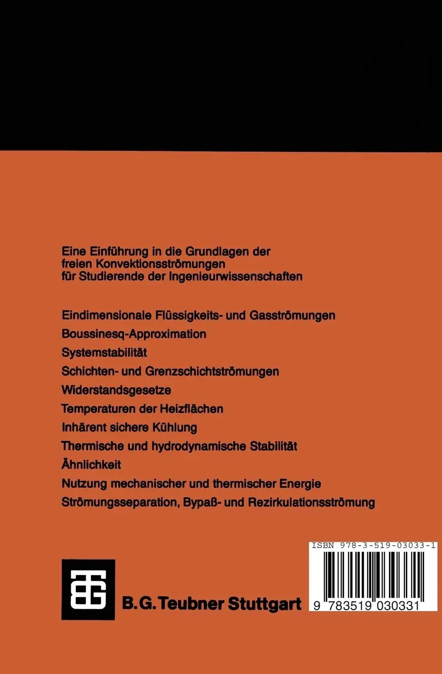 Rückseite: 9783519030331 | Konvektionsströmungen | Jochem Unger | Taschenbuch | 299 S. | Deutsch