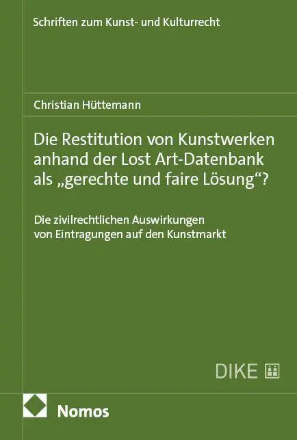 Cover: 9783756020331 | Die Restitution von Kunstwerken anhand der Lost Art-Datenbank als...