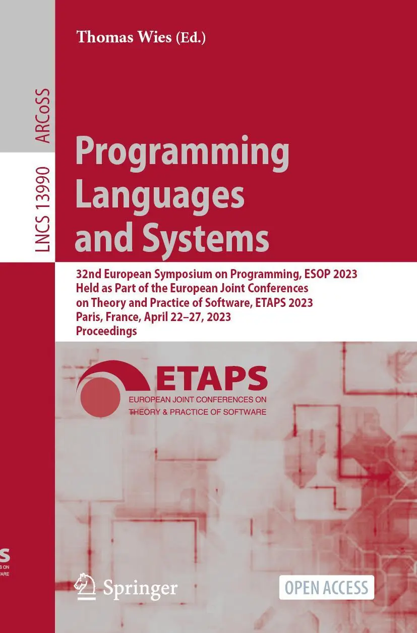 Cover: 9783031300431 | Programming Languages and Systems | Thomas Wies | Taschenbuch | xii