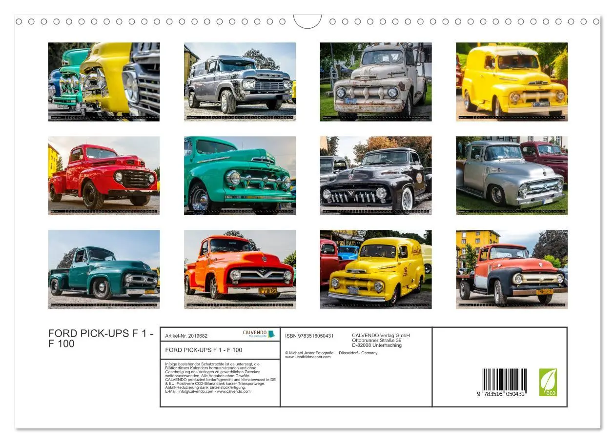 Bild: 9783516050431 | FORD PICK-UPS F 1 - F 100 (Wandkalender 2026 DIN A3 quer), CALVENDO...