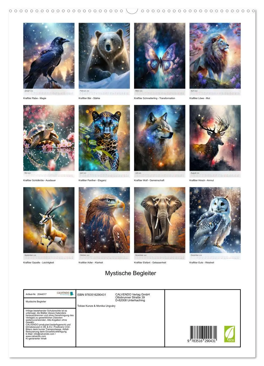 Bild: 9783516290431 | Mystische Begleiter (hochwertiger Premium Wandkalender 2026 DIN A2...