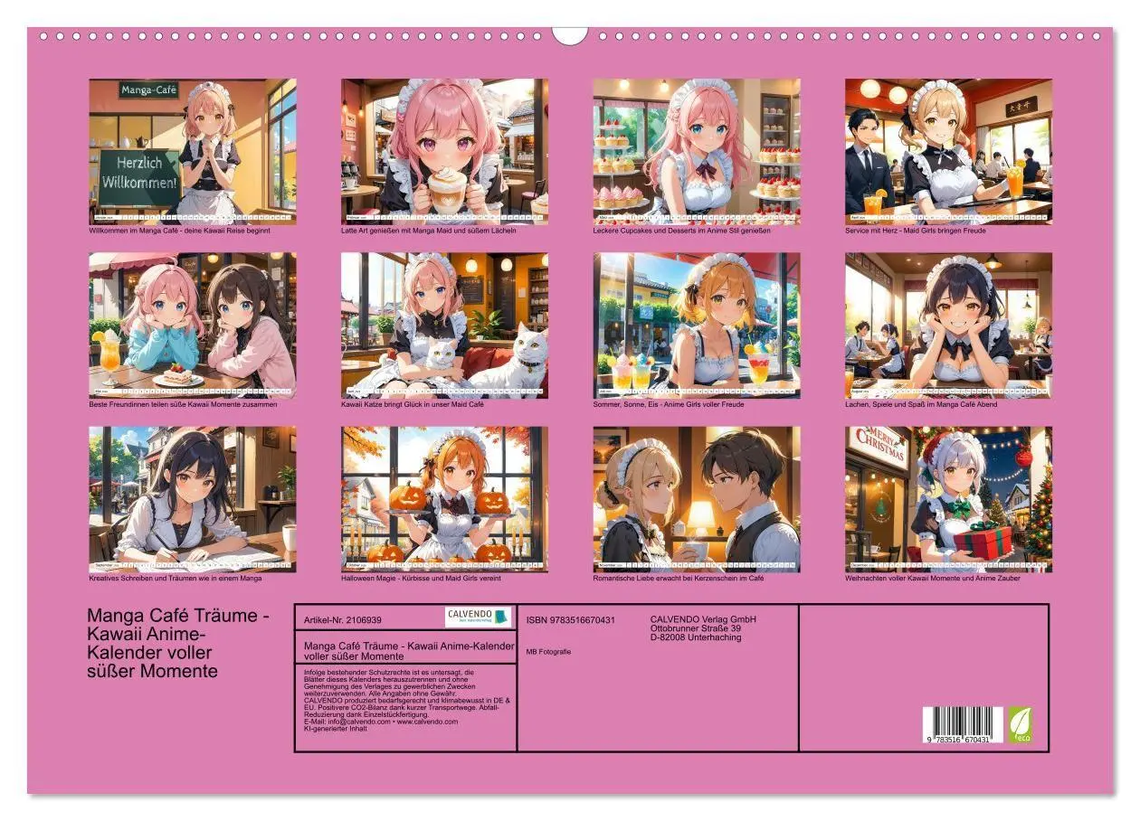 Bild: 9783516670431 | Manga Café Träume - Kawaii Anime-Kalender voller süßer Momente...