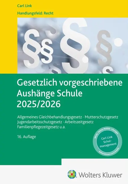 Cover: 9783556100431 | Gesetzlich vorgeschriebene Aushänge Schule 2025 / 2026 | Taschenbuch