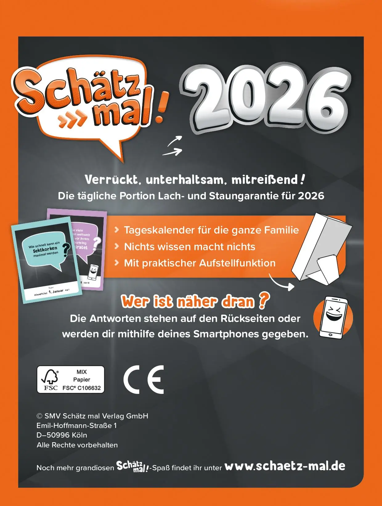 Rückseite: 9783989760431 | Schätz mal! 2026 | Der Kalender mit Lach- und Staungarantie | Buch