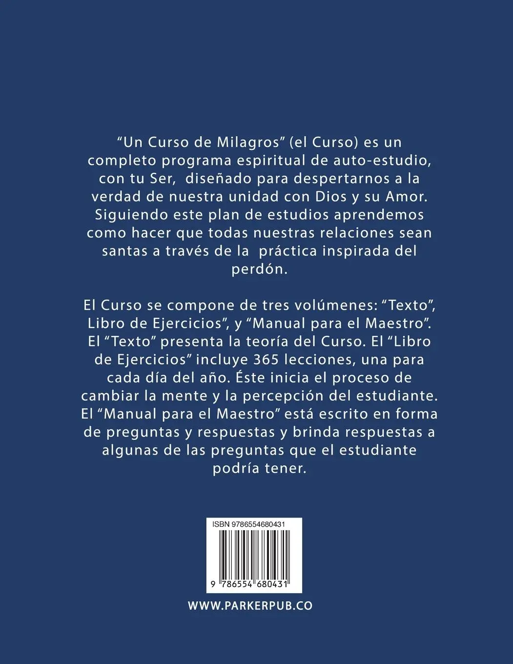 Rückseite: 9786554680431 | Un Curso de Milagros | Helen Schucman | Taschenbuch | Spanisch | 1990